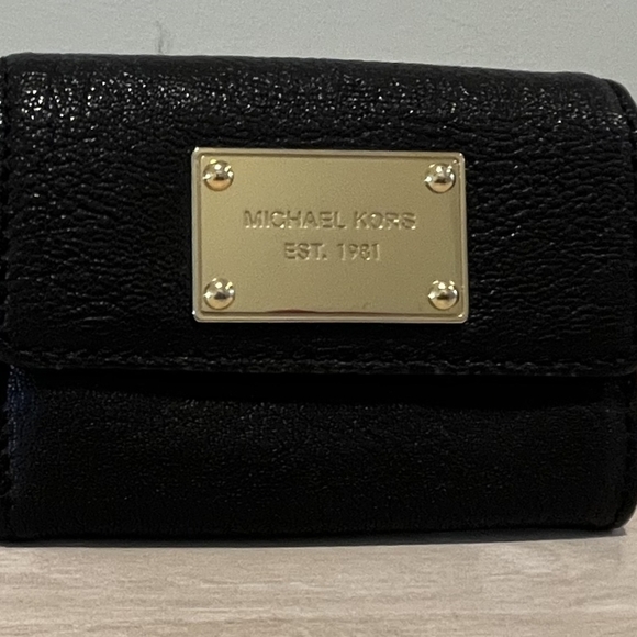 Michael Kors Handbags - Michael Kors Black‎ Leather Bi-fold Wallet With Goldtone Metal Accents